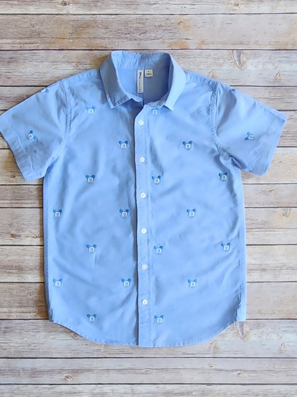 Janie And Jack Kid Embroidered Mickey Oxford Shirt Size 10 - Picture 2 of 4